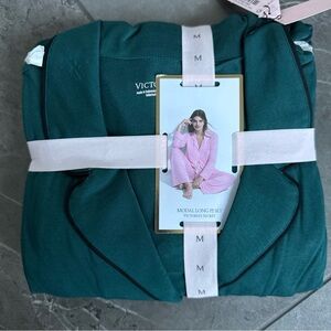 Victoria's Secret Modal Long Pajama Set Green Médium